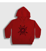 Presmono Unisex Çocuk Beyaz Seal Anime Naruto Kapüşonlu Sweatshirt 134137tt (Kırmızı)