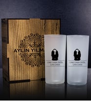 eJOYA Kişiye Özel Kutusunda 2'li Rakı Bardağı Hediye Seti 107204 (Bordo)