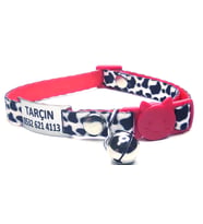 Güvenlik kilitli ( safety click ) Kedi tasması, kedi künyesi, kedi isimlik, sallanmayan kedi künyesi, isimli kedi tasması (Siyah - Beyaz)