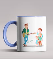 Kişiye Özel Müzik Öğretmeni Tasarımlı Siyah Renk Kupa Bardak 2 (Mavi)