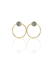 Kadir Jewellery 22 Ayar Altın Kaplama Kadın Halka Küpe -El İşçiliği Ve Hipoalerjenik Küpe (Gri)