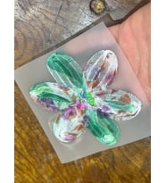 11X11 CM ÜTÜ İLE YAPIŞAN 3 BOYUTLU ÇİÇEK TRANSFER BASKI ARMA (Yeşil)