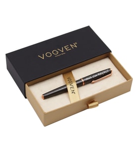 Vogven Marka İsme Özel Elit Roller Kalem - Siyah (Füme)