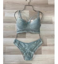 EZZHOME KADIN TEK İPLİ DESTEKLİ DANTEL DETAYLI SÜTYEN KÜLOT BRALET TAKIM (Mint Yeşili)