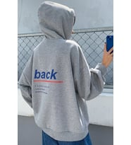Unisex Back Sırt Baskılı Sweatshirt (Gri)