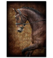 Cakapuzzle Kahve Rengi Koşan At Görseli Puzzle Yapboz MDF (Ahşap) (500 Parça)