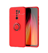 Xiaomi Redmi 9 Kılıf Yüzüklü Magnetli Ravel Case (Kırmızı)