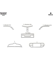Meriç® Peugeot 206 Plus Ön Torpido Kaplama Maun 6 Parça 2009-› (Alüminyum)
