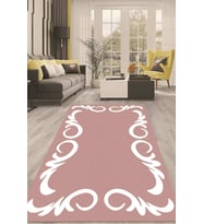 Dijital Kaymaz Taban Yıkanabilir Modern Renkli Salon Halısı Mutfak Halısı Yolluk ND-HT-866 (Pembe)