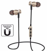 MS-T5 Hafıza Kartı Takılabilir Metal Bluetooth Kulak Içi Kulaklık Efsane Ses (Altın / Dore)