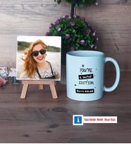 Arkadaşa Hediye Fotoğraflı Dekoratif Taş, Kupa Bardak Beyaz Hediye Doğum Günü Hediyesi (Model 1)