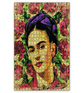 Cakapuzzle Frida Kahlo Çiçek Desenli Puzzle Yapboz MDF (Ahşap) (1000 Parça)
