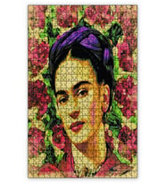 Cakapuzzle Frida Kahlo Çiçek Desenli Puzzle Yapboz MDF (Ahşap) (1000 Parça)