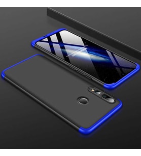 Huawei Y9 Prime 2019 Kılıf Zore Ays Full Koruma Kılıf (Siyah-Mavi)