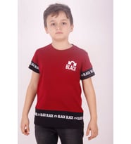 Toontoy Erkek Çocuk BLACK Baskılı Tişört (Bordo)