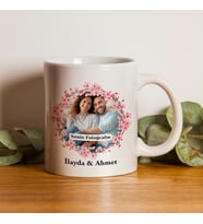 Kişiye Özel Çerçeveli Fotoğraf ve İsimli Kupa Bardak (Açık Pembe)