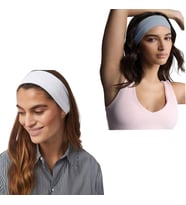 2' Li Spor Saç Bantları - Elastik Kaymaz İnce Saç Ter Kafa Bandı Bandana, Kadın & Erkek Koşu Fitness Yoga Pilates Makyaj Yüz Yıkama Atletik Egzersiz Saç Bandı (Beyaz-Mavi)