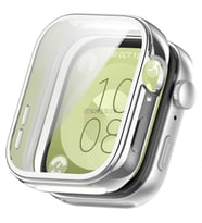 Huawei Watch Fit 3 Uyumlu Yumuşak Silikon 360 Tam Koruma Kasa ve Ekran Koruyucu (Gümüş)