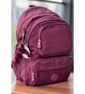Nemo Group Krinkıl Kumaş Suya Dayanıklı Orta Boy Sırt Çantası/ Laptop Okul Çantası (Bordo)