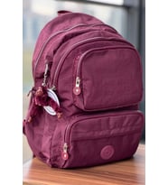 Nemo Group Krinkıl Kumaş Suya Dayanıklı Orta Boy Sırt Çantası/ Laptop Okul Çantası (Bordo)