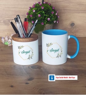İsme Özel Doğum Günü Hediyesi Kalemlik, Kupa Bardak T Kişiye Özel Hediye (Model 7)