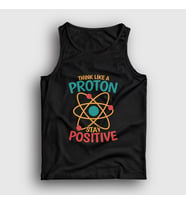 Presmono Unisex Beyaz Think Like A Proton Stay Positive Atlet 499149tt (Siyah)