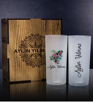 eJOYA Kişiye Özel Kutusunda 2'li Rakı Bardağı Hediye Seti 107182 (Mavi)
