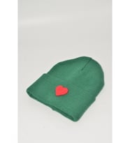 Moxxo Sevgililer Günü Özel Koleksiyonu Kırmızı Kalp Figürlü Krem/Beyaz Renk Unisex Erkek/Kadın Bere (Açık Yeşil)