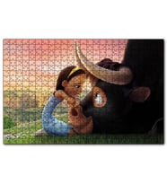 Cakapuzzle Boğa Ferdinand ve Kız  Puzzle Yapboz MDF (Ahşap) (500 Parça)