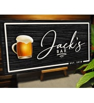 BK Gift Kişiye Özel Kabartma Tasarım Siyah(Ebony) Ahşap Bar Tabelası 46cm, Home Bar Tabela, Rustik Ev Dekorasyonu, Duvar Dekoru (Model 2)