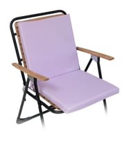 XPERMATE Arkalıklı Sandalye Minderi Su İtici Kumaş 40x40 cm Sünger Sırtlıklı Sandalye Minderi Bağcıklı (Lila)