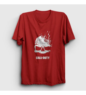 Presmono Unisex Sarı Skull Call Of Duty T-Shirt 27104tt (Kırmızı)