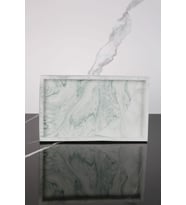 Mermer Desenli Beton Sunum Tabağı Dekoratif Sunumluk Sunum Tepsisi 15x25 Cm (Yeşil)