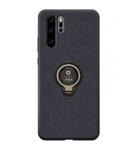 İFACE Huawei P30 Pro 6.47 inc Yüzüklü Silikon Telefon Kılıfı (Siyah-Sarı)