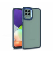 Samsung Galaxy M12 Kılıf Case, Kamera Lens Korumalı Elektroplatin Kaplama Sert PC Koruyucu Colourful Platinum Serisi (Mavi)