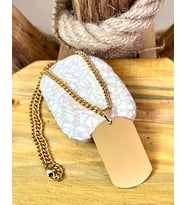 1. Sınıf Çelik Büyük Dogtag Asker Künyesi Kolye 60 cm(3 Seçenekli) (Gold)