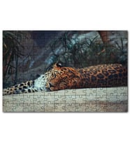 Cakapuzzle Kayanın Üzerinde Dinlenen Uykulu Jaguar Puzzle Yapboz MDF (Ahşap) (1000 Parça)