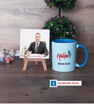 Hakim Fotoğraflı Dekoratif Taş, Kupa Bardak Beyaz Hediye (Model 4)