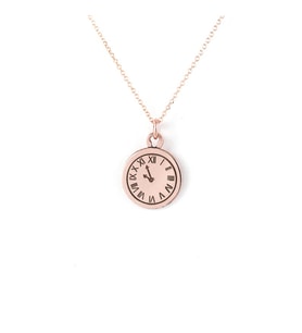 Kişiye Özel 925 Ayar Gümüş Saat Kolye (Rose)