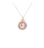 Kişiye Özel 925 Ayar Gümüş Saat Kolye (Rose)