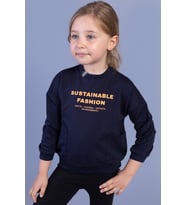 Toontoy Kız Çocuk Cep Detaylı Baskılı Sweatshirt (Lacivert)