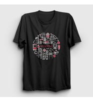 Presmono Unisex Beyaz Tourist Travel İstanbul Türkiye Turkey T-Shirt 499591tt (Siyah)