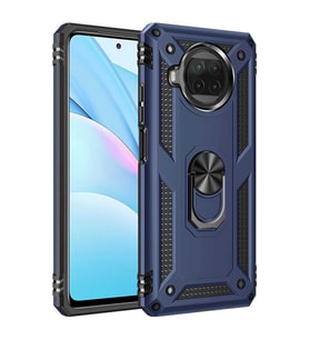 Xiaomi Redmi Note 9 Pro 5G Kılıf Yüzüklü Zırh Tank Vega (Mavi)
