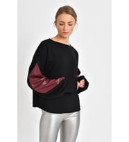 TOP STAR SWEATSHİRT  (Siyah-Bordo)