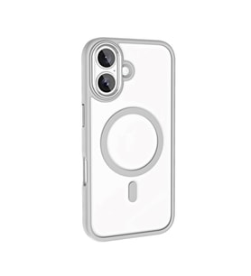 iPhone 16 Plus Kılıf Wireless Şarj Özellikli Zore Magsafe Silikon Kılıf (Gümüş)