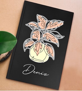BK Gift Kişiye Özel İsimli Sert Kapaklı Siyah Defter, Arkadaşa Hediye, Yeni İş Hediyesi, Anı Defteri, Doğum Günü Hediyesi-1 (Model 2)