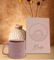 BK Gift Kişiye Özel İsimli Pembe Sert Kapaklı Defter ve Middle Kupa Seti, Arkadaşa Hediye, Yeni İş Hediyesi, Doğum Günü Hediyesi (Model 7)
