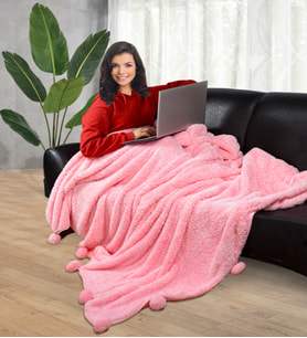 Çift Kişilik Welsoft Peluş Battaniye 200*220 Cm (Pembe)