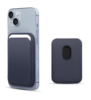 Microsonic Apple iPhone 15 Leather Wallet MagSafe Yeşil (Lacivert)