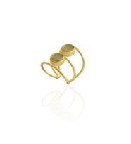 Kadir Jewellery 22 Ayar Altın Kaplama Kadın Zirkon Taşlı Yüzük (Zeytin Yeşili)